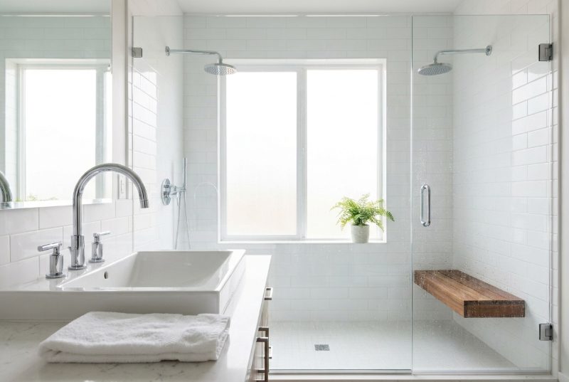 Sparkling deep-cleaned bathroom