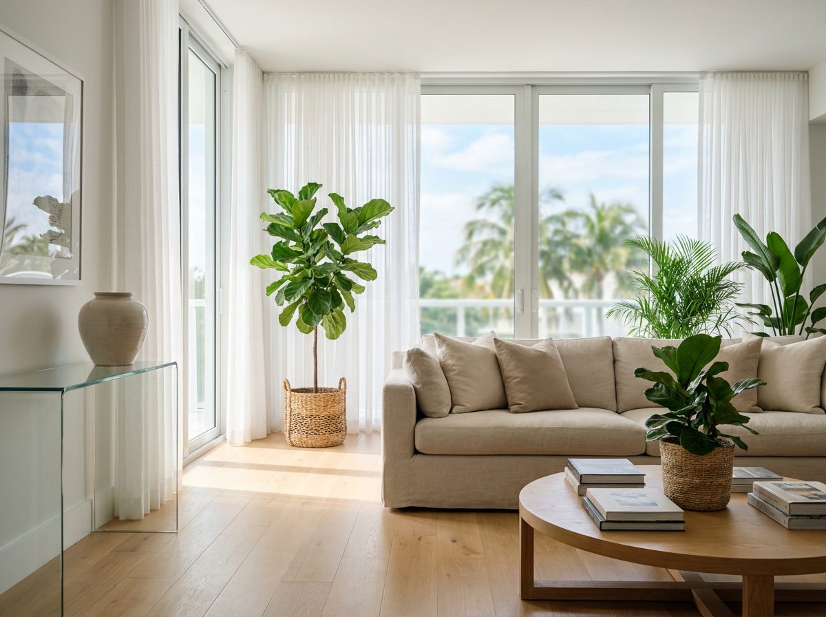 Bright, freshly cleaned South Florida living room